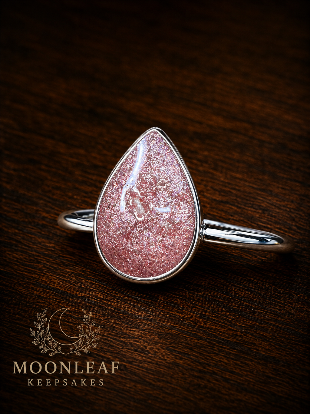 Cremation Ring* Teardrop* 925 Sterling Silver