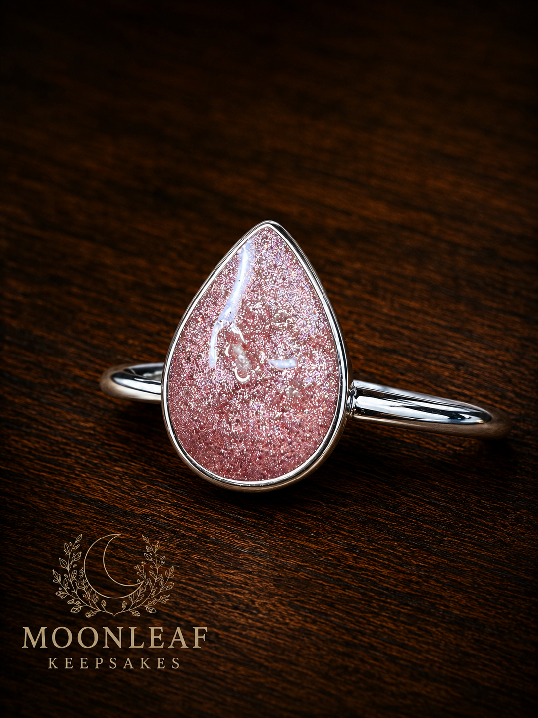 Cremation Ring* Teardrop* 925 Sterling Silver