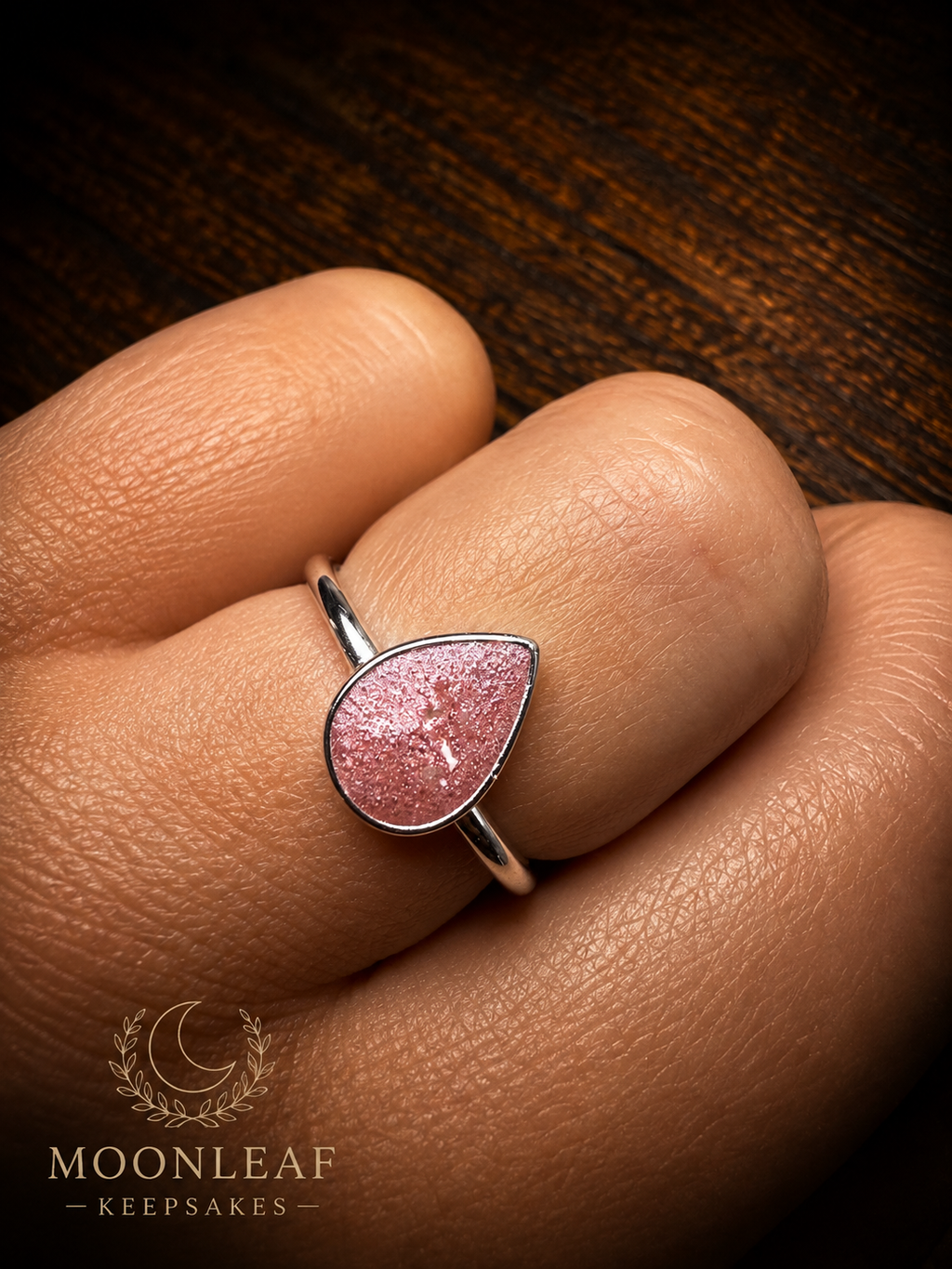 Cremation Ring* Teardrop* 925 Sterling Silver