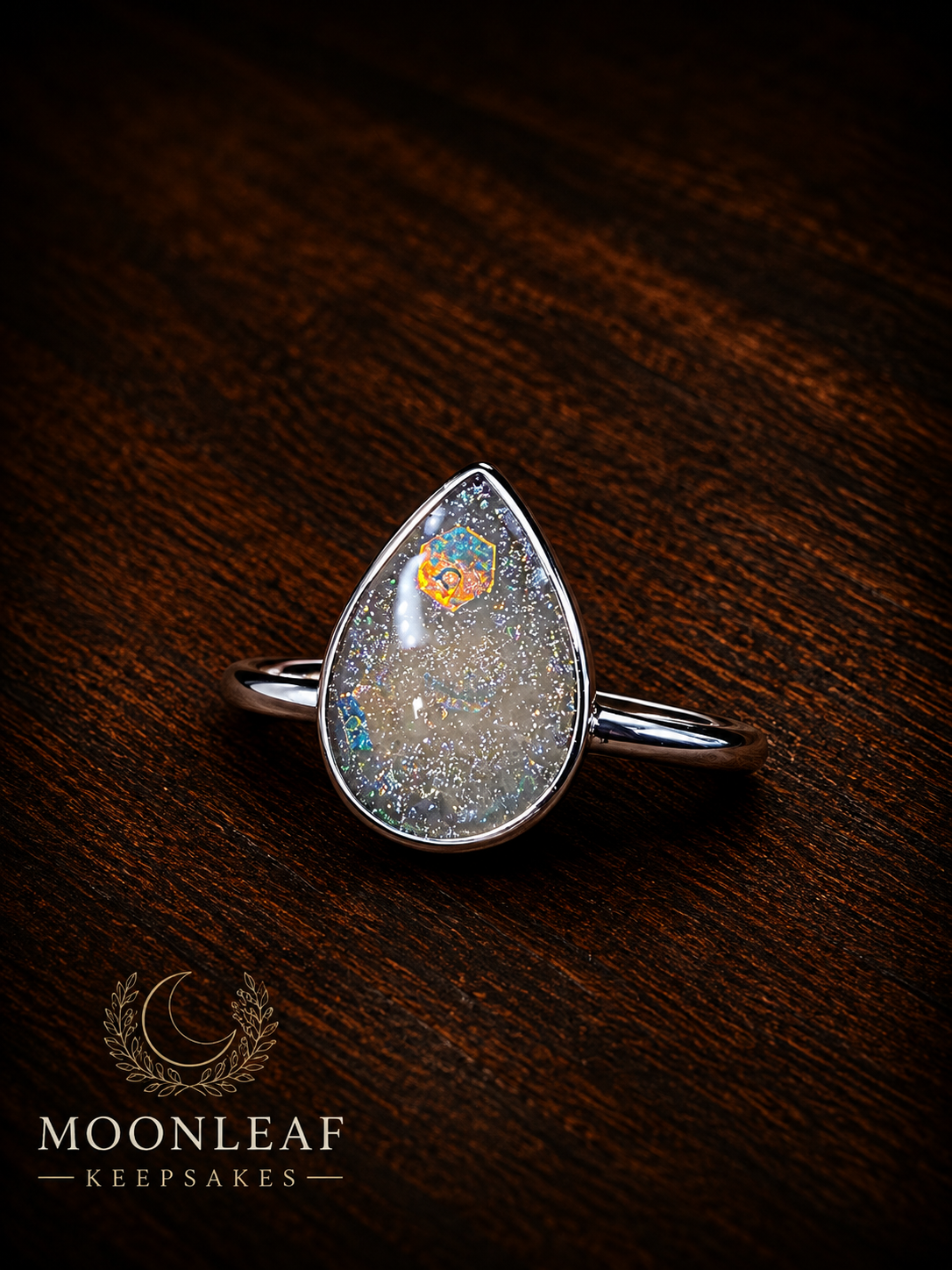 Cremation Ring* Teardrop* 925 Sterling Silver